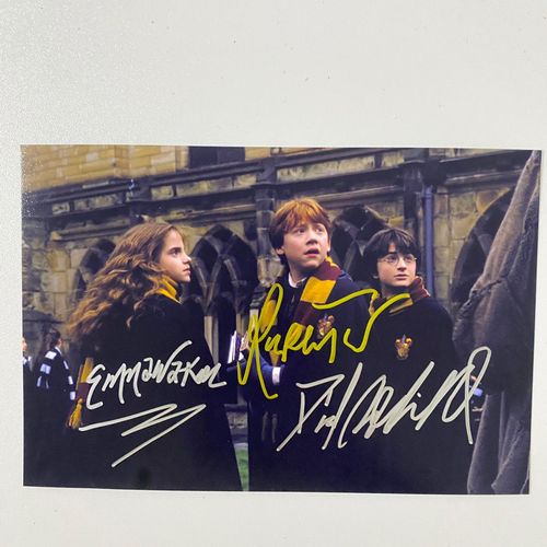 哈利波特 丹尼尔雷德克里夫 艾玛沃特森 鲁伯特格林特 签名照片