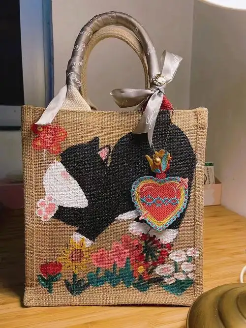 muji手绘麻袋改造