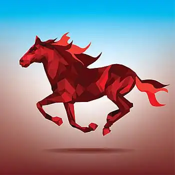 火,马,插画,矢量