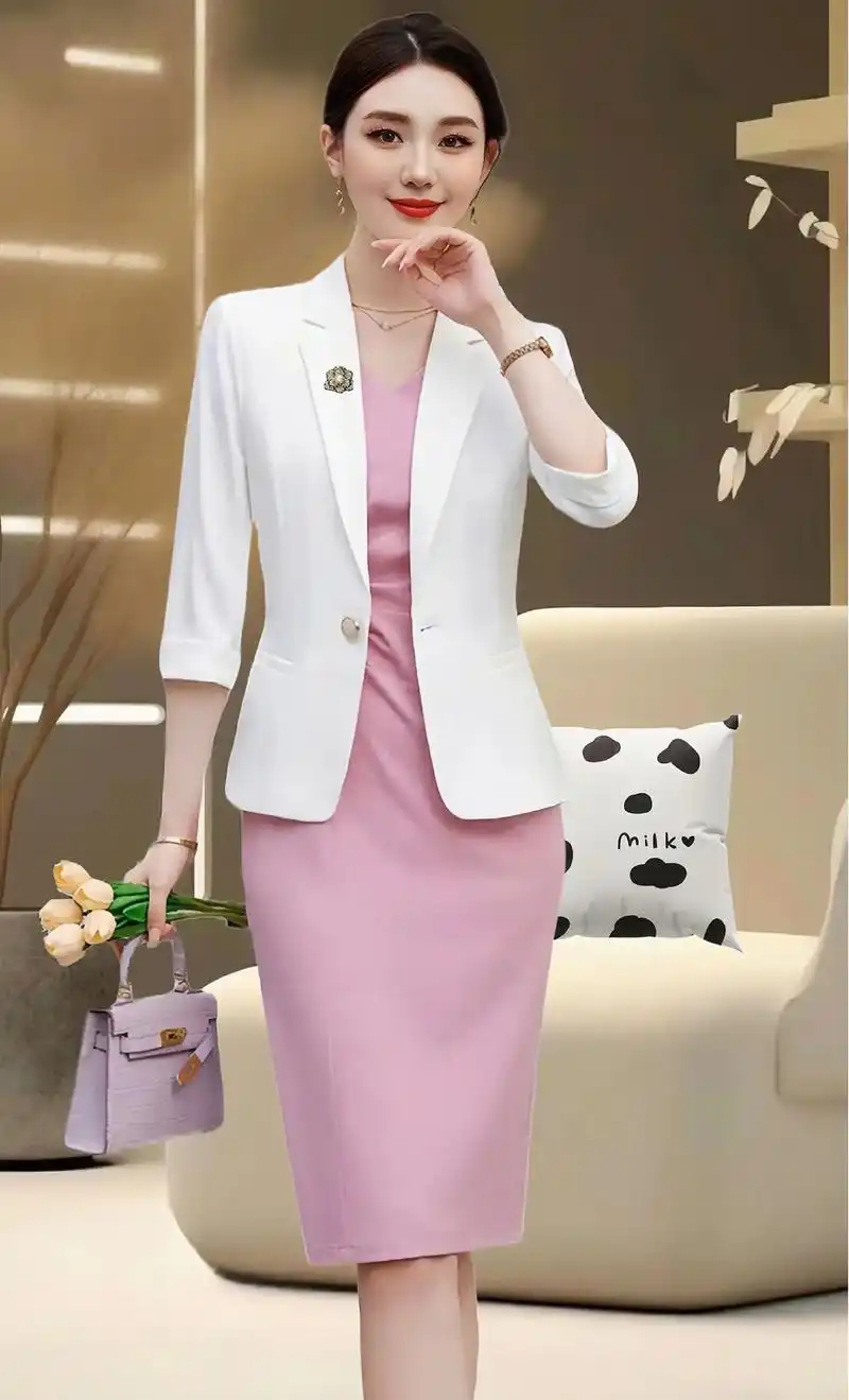 全新潮流的时尚优雅高级套装裙已经来袭!中袖小西装外套女202 - 抖音