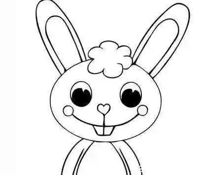 动物兔子头像简笔画