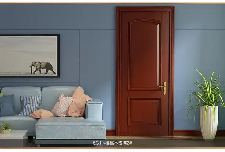 梦天木门效果图时尚简欧水漆卧室门图片型号6c11