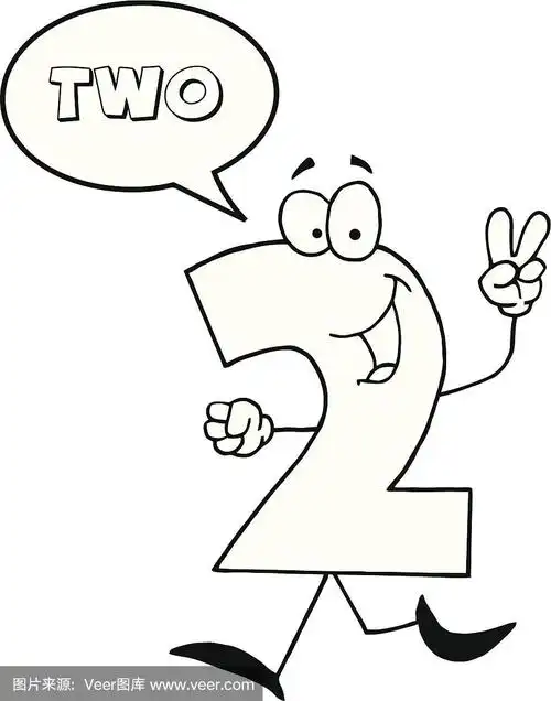 数字2,对话气泡框,幸福,黑白图片,绘画插图