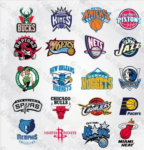 蓝球nba队徽图片