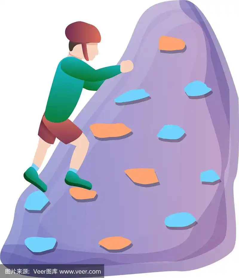 运动攀岩图标卡通风格