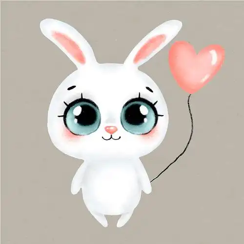 卡通兔子孤立的白色背景