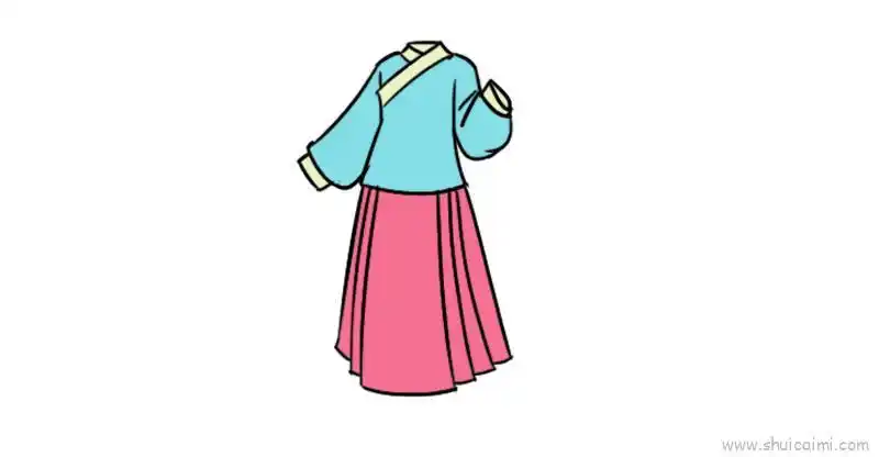 古装衣服儿童画怎么画 古装衣服简笔画步骤