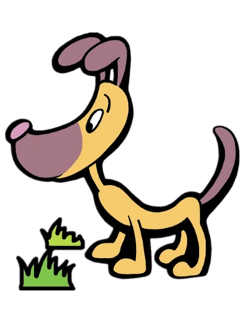 摇尾巴的卡通小狗