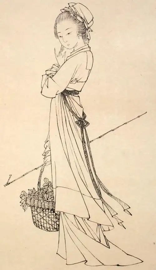 练习素材蔡岚工笔人物画集白描卷65幅