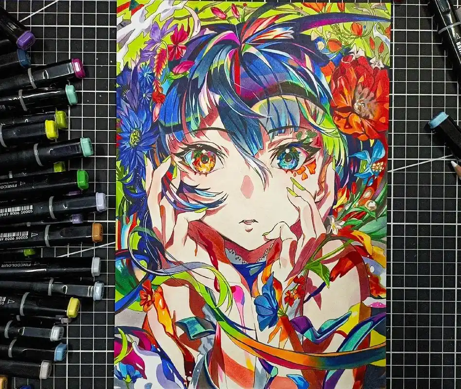 有点难画.#手绘 #动漫 #临摹 #日常瞎画 - 抖音