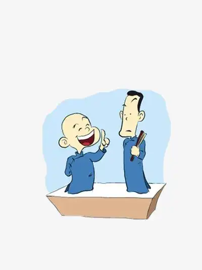 本作品全称为《蓝色卡通手绘说相声漫画创意元素》,使用adobe