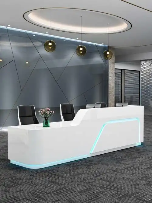 烤漆前台吧台台简约现代接待办公吧台服务台美容院公司收银台定制