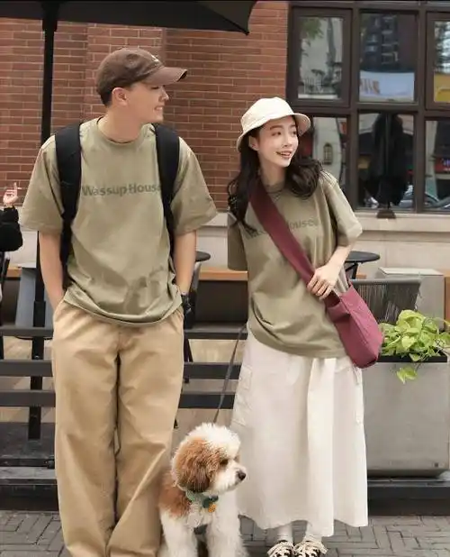 160cm身高的女生和175cm男生,教科书情侣装,甜蜜堪比偶像剧!_衣服_衬