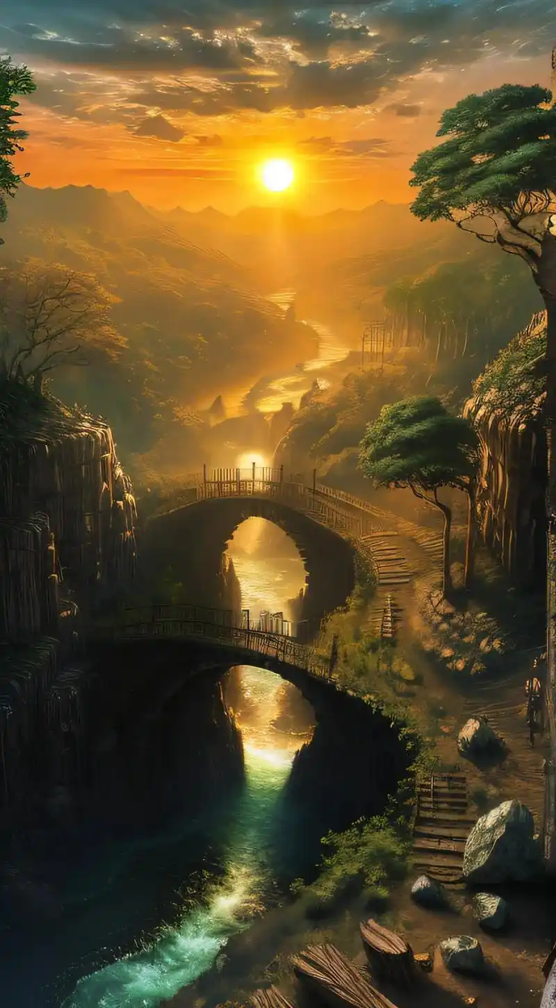 总有一条蜿蜒在童话镇里七彩的河.#动漫 #风景 #感受大自然 - 抖音