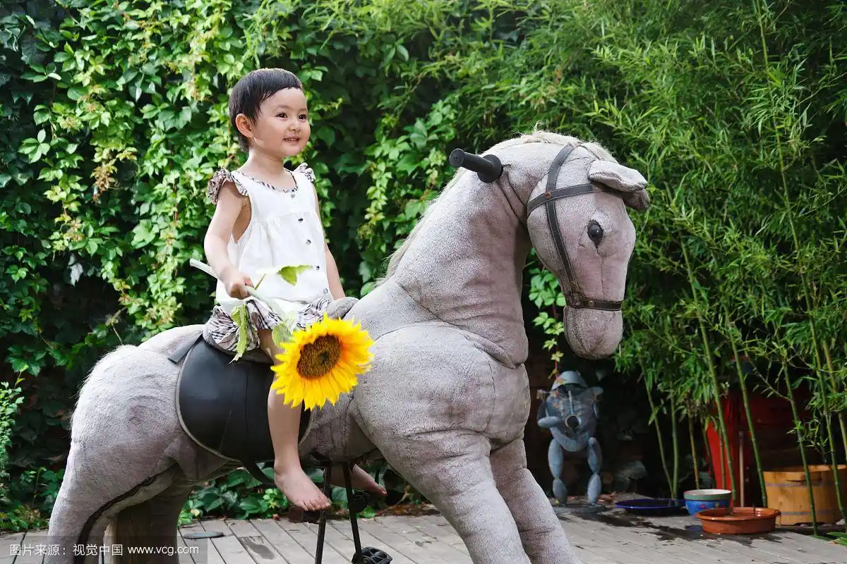 东方儿童骑木马