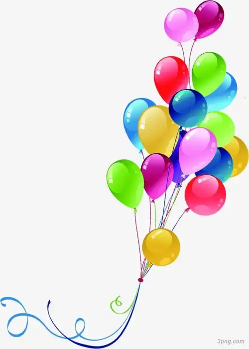 彩色气球超市海报png素材透明免抠图片-装饰效果