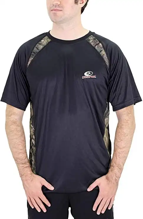 mossy oak 男式高性能吸湿排汗短袖 t 恤 黑色 medium : 亚马逊中国: