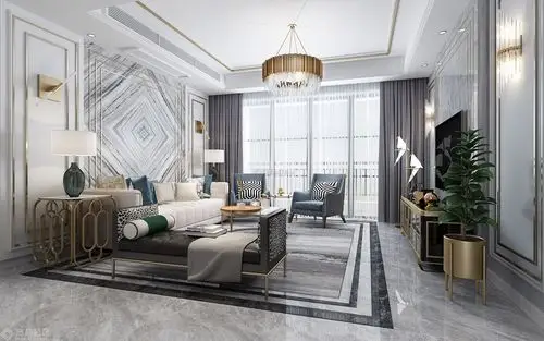 轻奢风格客厅装饰效果图 客厅吊灯图片大全