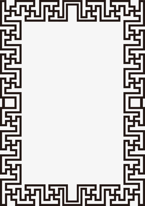黑色线条复古花纹边框