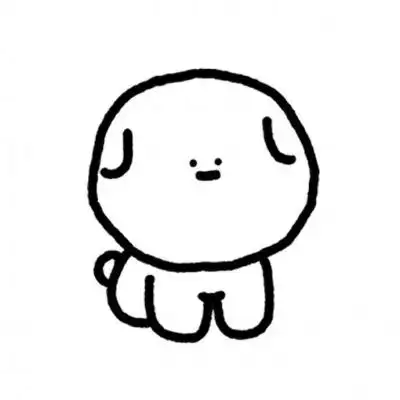 简笔画风格的黑白简约卡通头像