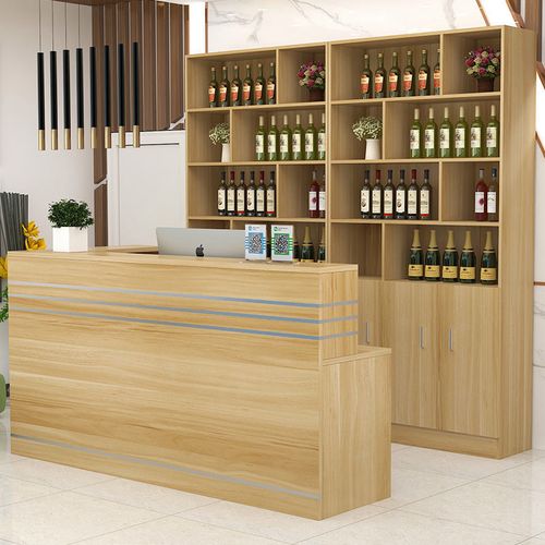 转角收银台柜台小型饭店餐厅前台桌酒柜酒架复古吧台简约现代店铺复古