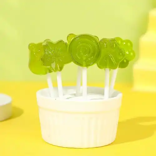 青柠味果汁棒棒糖网红高颜值宝宝儿童小孩休闲零食品糖果散装批发