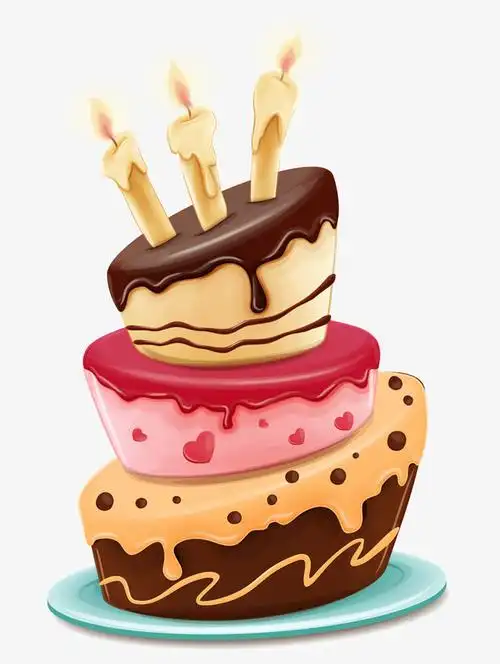 多彩卡通蛋糕装饰图案