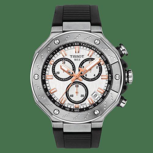 天梭(tissot)chronograph男子手表竞速系列超霸三眼夜光石英防水腕表