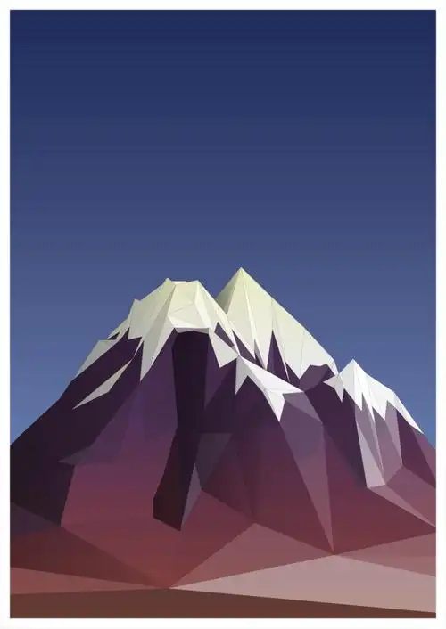 扁平卡通山峰矢量海报素材背景