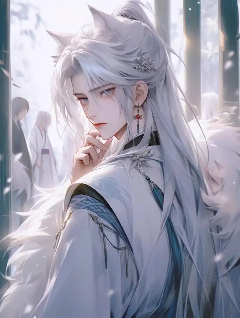 白毛控·古风白发男生头像