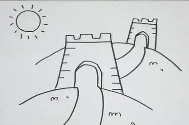 长城简笔画,简笔画大全长城简笔画怎么画步骤图片万里长城简笔画图片