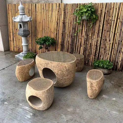 石桌石凳庭院一套