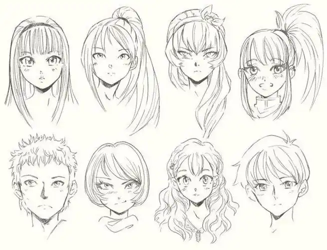 初学者怎么画头发教你漫画人物头发简单画法