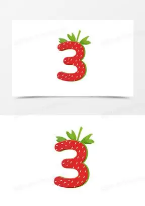 草莓数字三创意创新艺术字设计220创意数字粉色手绘设计642一组渐变3d