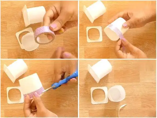 酸奶杯自制漂亮新款硬币钱包 - 废物利用手工diy小制作 - 51费宝网