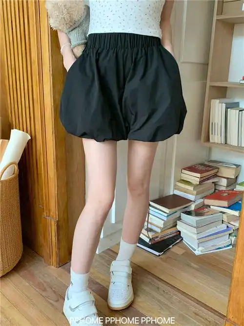 南瓜灯笼裤可爱百搭短裤高腰显瘦休闲花苞短裤裤子女