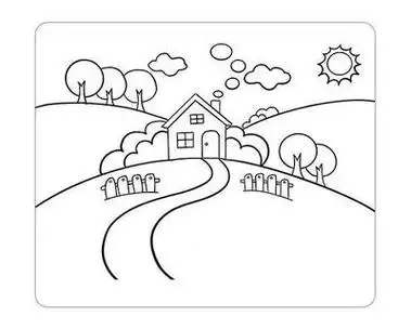 风景简笔画 - 简单简笔画