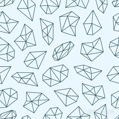 与晶体中的多边形样式的几何图案