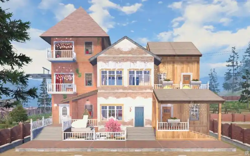 明日之后建筑原创设计-联排别墅《星夜街道》