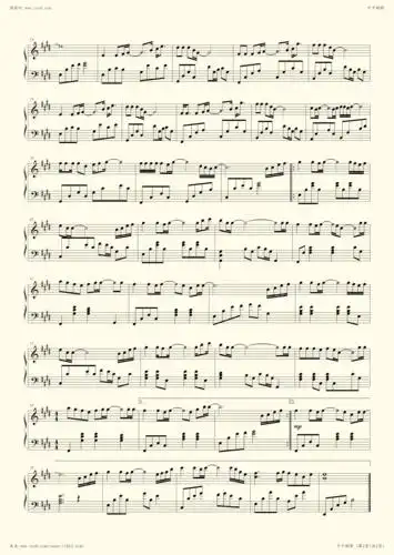 钢琴谱 - 千千阙歌