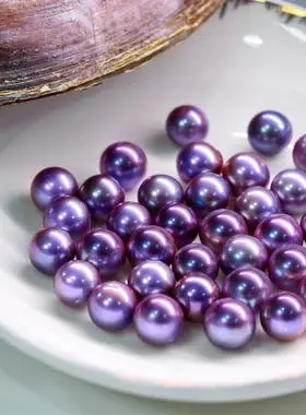 高品质天然淡水海水妖紫爱迪生鲜活珍珠蚌直播现开大点位diy包邮