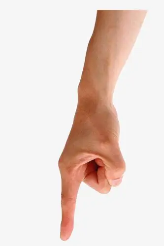 肤色写实向下指手势矢量图案