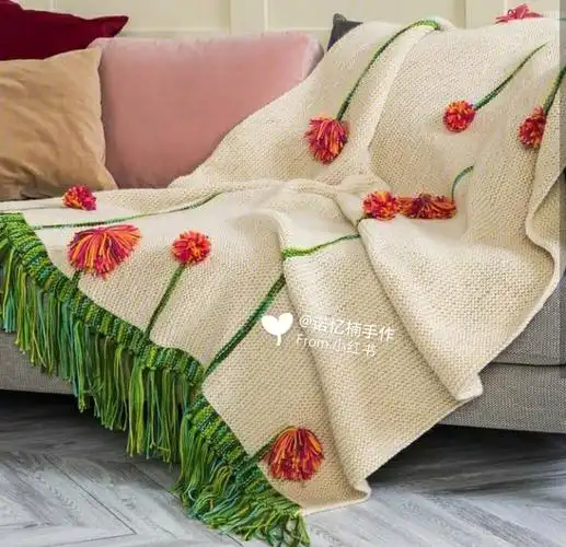 棒针        简单而有百搭#棒针 #编织毯子