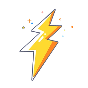 手绘meb风可爱卡通闪电可商用元素