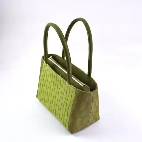 苎麻夏布原创手工条纹女包麻布包复古简约手提包布艺包包