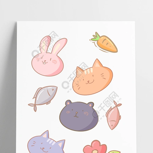可爱卡通小动物环艺装饰图案素材