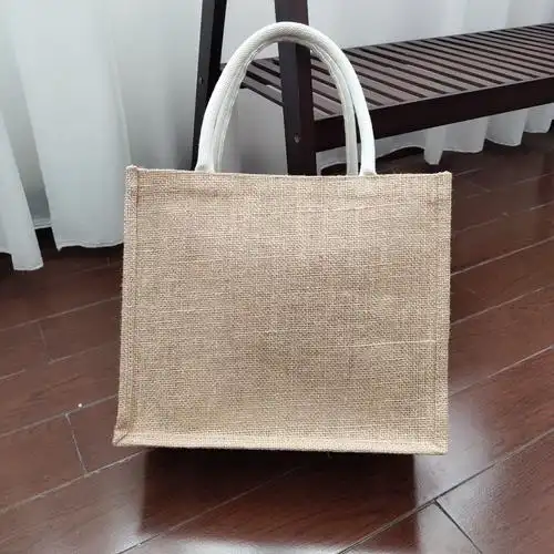 0成交3401件muji无印良品小麻袋 diy画画棉麻棉麻包手提黄麻饭盒包