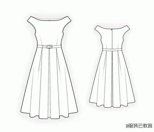 15款连衣裙的效果图款式图制版图