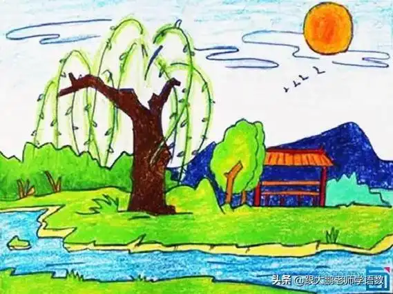 指挥着小河重新歌唱;春天像一幅画,它收集大自然的色彩,让花儿们在画