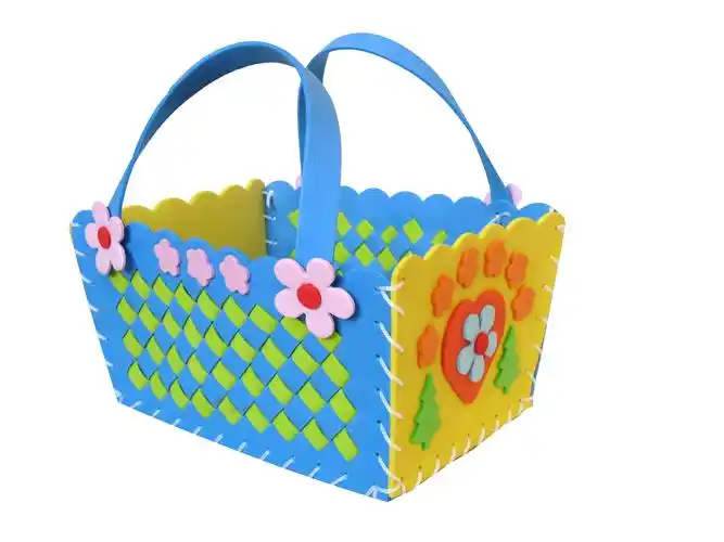 海鲸eva贴画编织篮儿童diy手工制作玩具幼儿园粘贴画材料包 新款